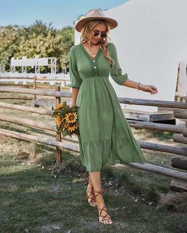 Yunay Satin Boho Maxi Dress - Sage