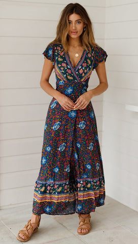 Tribute Printed Wrap Maxi Dress