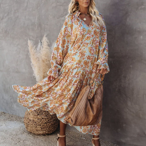 Tricks Boho-Maxikleid mit Schlangenmuster 