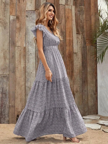 Tassajara Striped Ruffle Maxi Dress