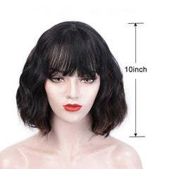 short curly water ripple wig