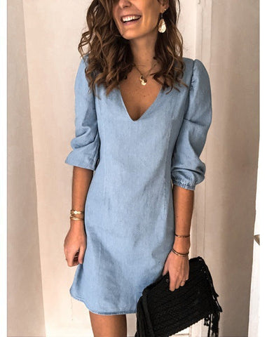 You Belong With Me Dolman Knit Dress - Grey Blue