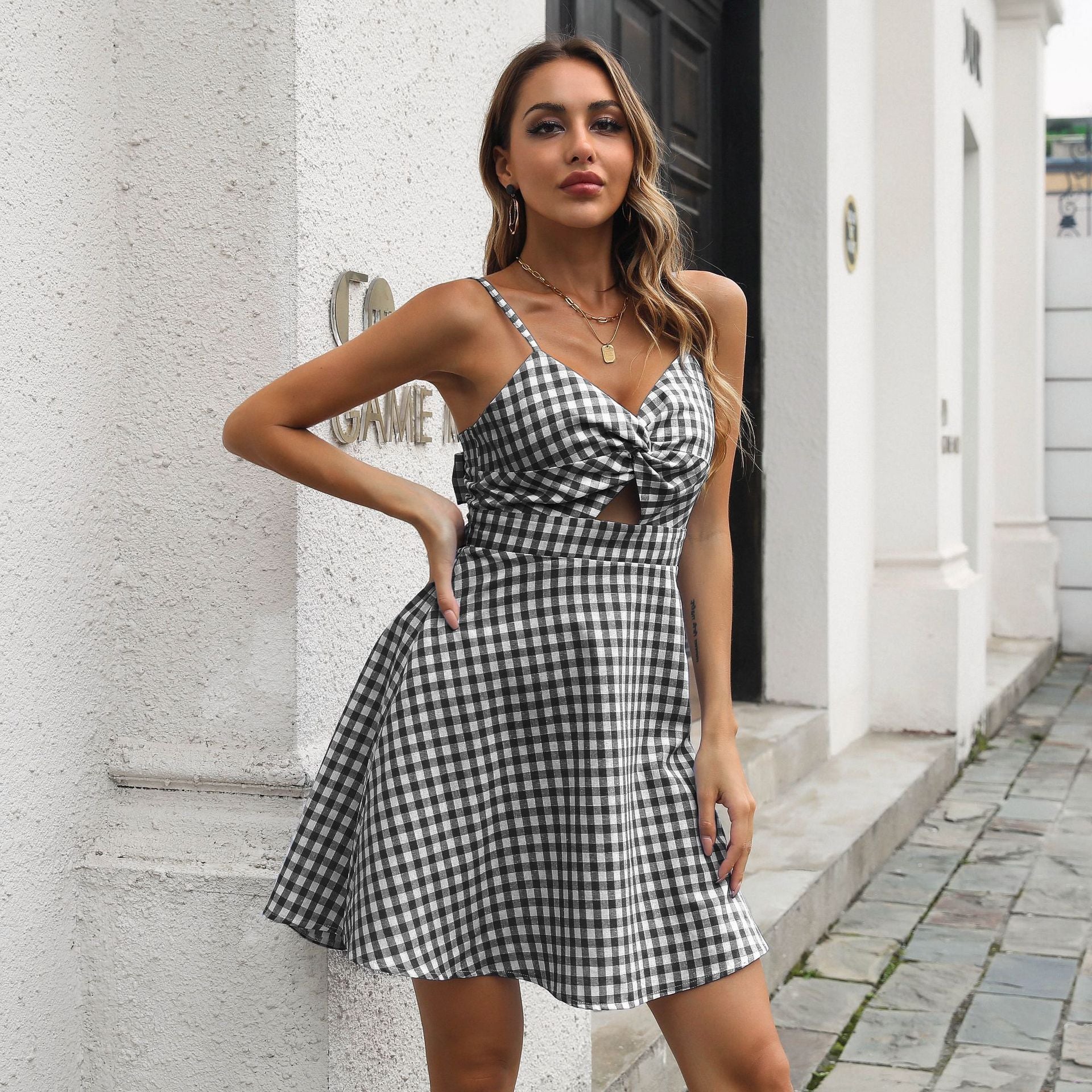 So Chic Plaid Mini Dress