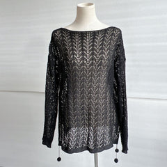 Temecula Sheer Crochet Dress - Black
