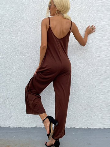 Solid Color Temperament Halter One-piece Suit