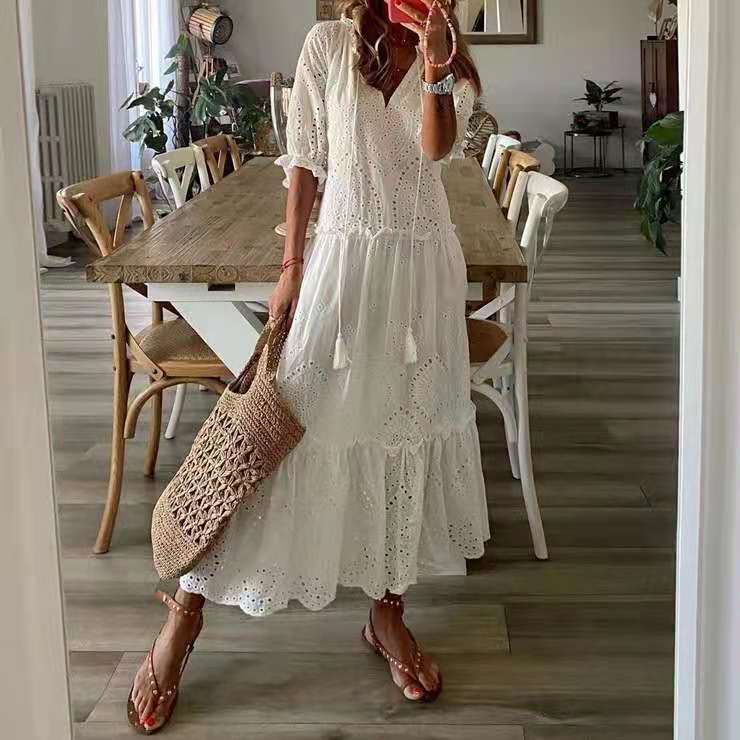 Suza Tiered Lace Maxi Dress