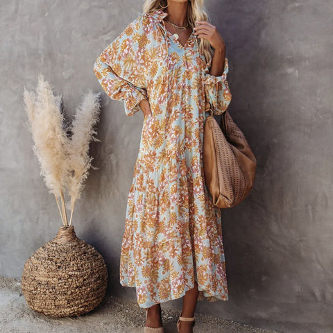 Tricks Boho-Maxikleid mit Schlangenmuster 