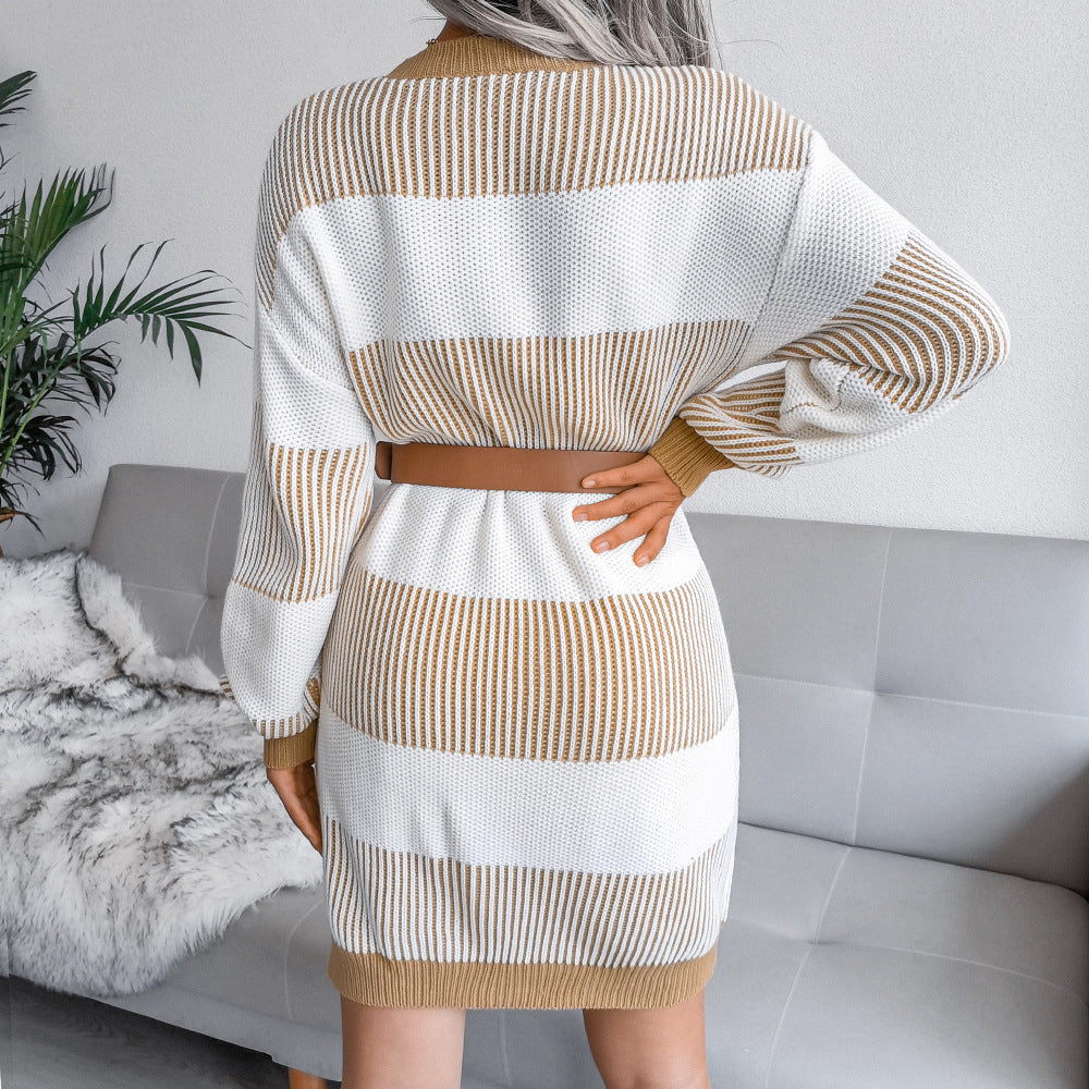 Tacoma Striped Knit Sweater Dress