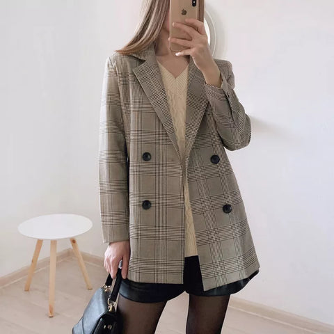 Leila Plaid Blazer