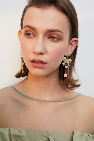 Bow Shape Drop Earrings