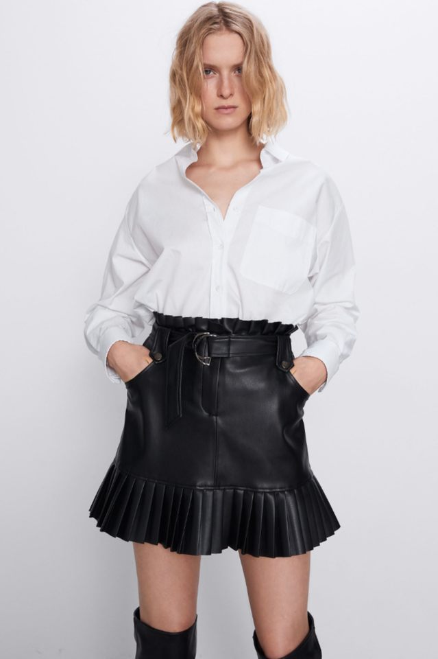 PU Mini Skirt With Belt