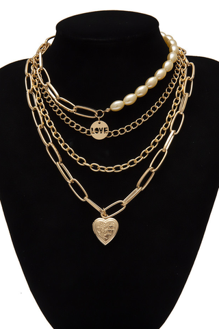 Gothic Layered Baroque Pearl Chunky Chain Necklace