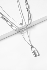 Lock Pendant Link Chain Necklace