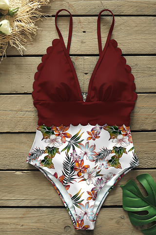 Floral Push Up Bathing Suit