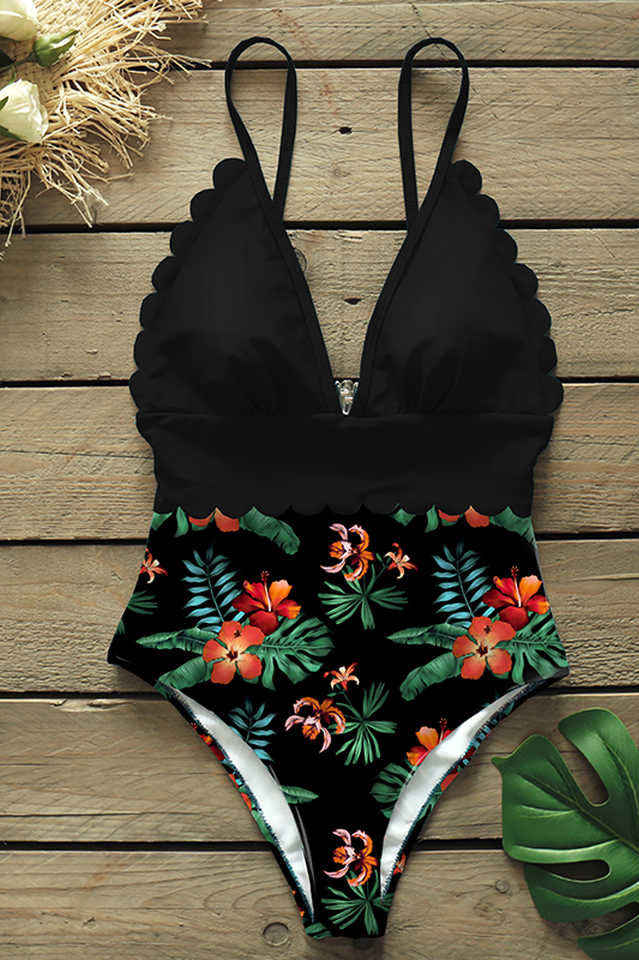 Floral Push Up Bathing Suit