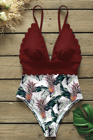 Floral Push Up Bathing Suit