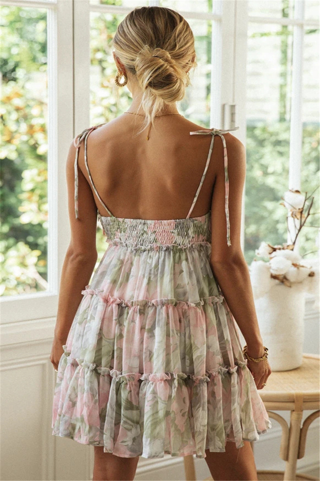 Floral Summer Boho Mini Dress – Orro Shop