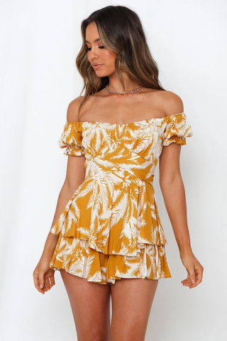 Off Shoulder Tie Back Romper