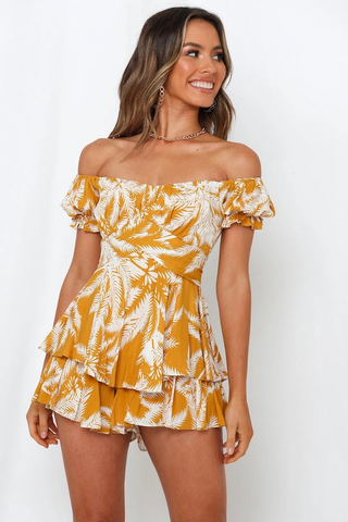 Off Shoulder Tie Back Romper