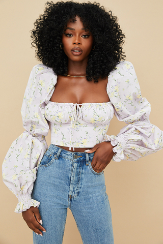 Floral Cropped Corset Top