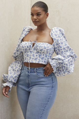 Floral Cropped Corset Top