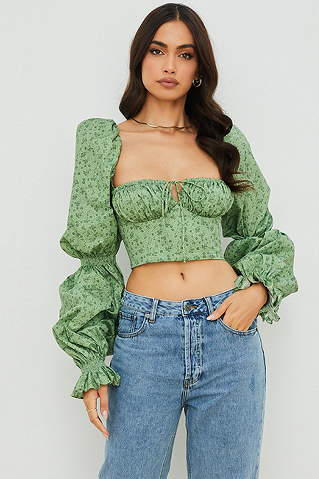 Floral Cropped Corset Top