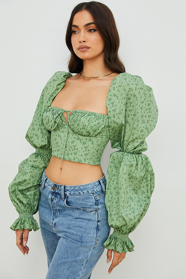 Floral Cropped Corset Top