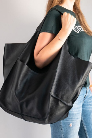 Large Leather Shopping Bag