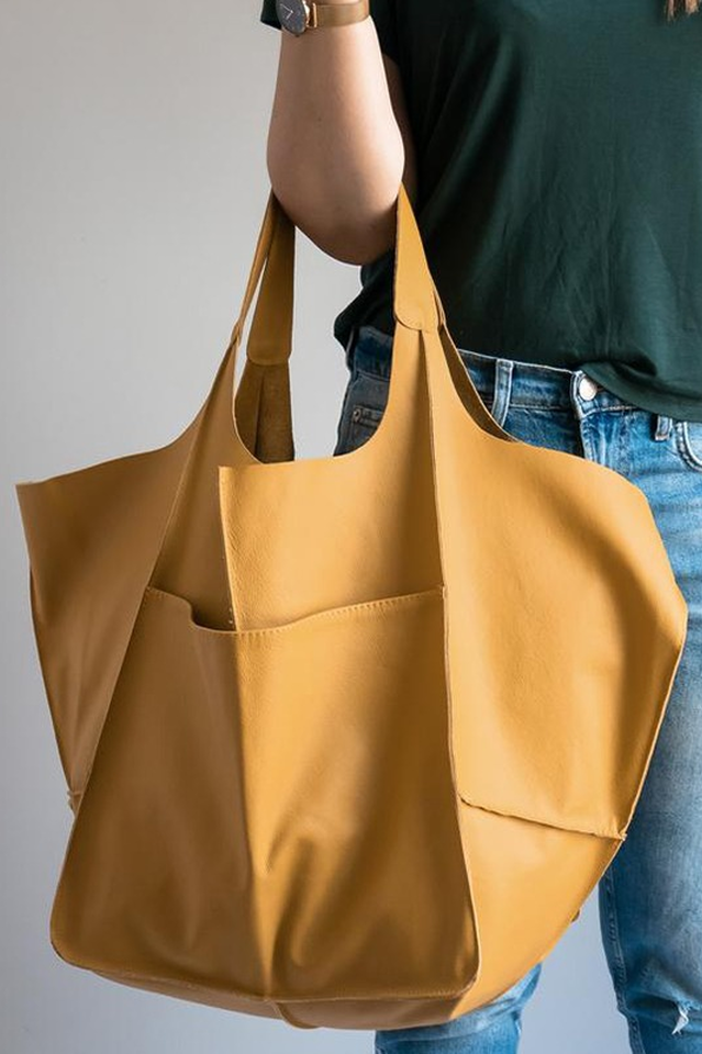 Large Leather Shopping Bag