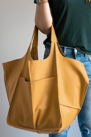 Large Leather Shopping Bag