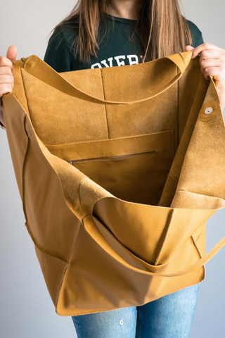 Large Leather Shopping Bag