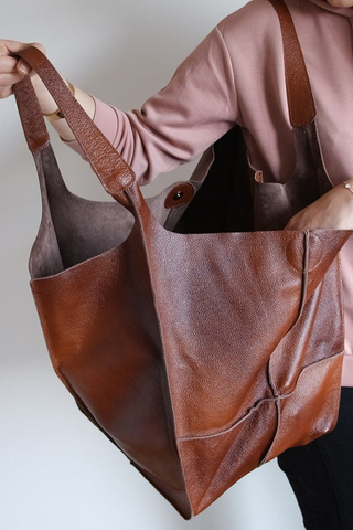 Large Leather Shopping Bag