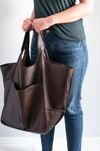 Large Leather Shopping Bag