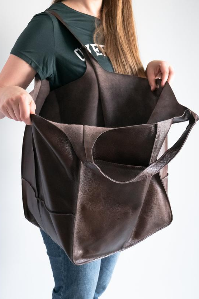 Large Leather Shopping Bag