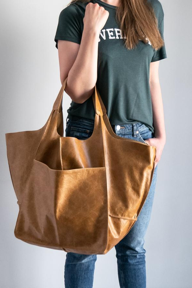 Large Leather Shopping Bag