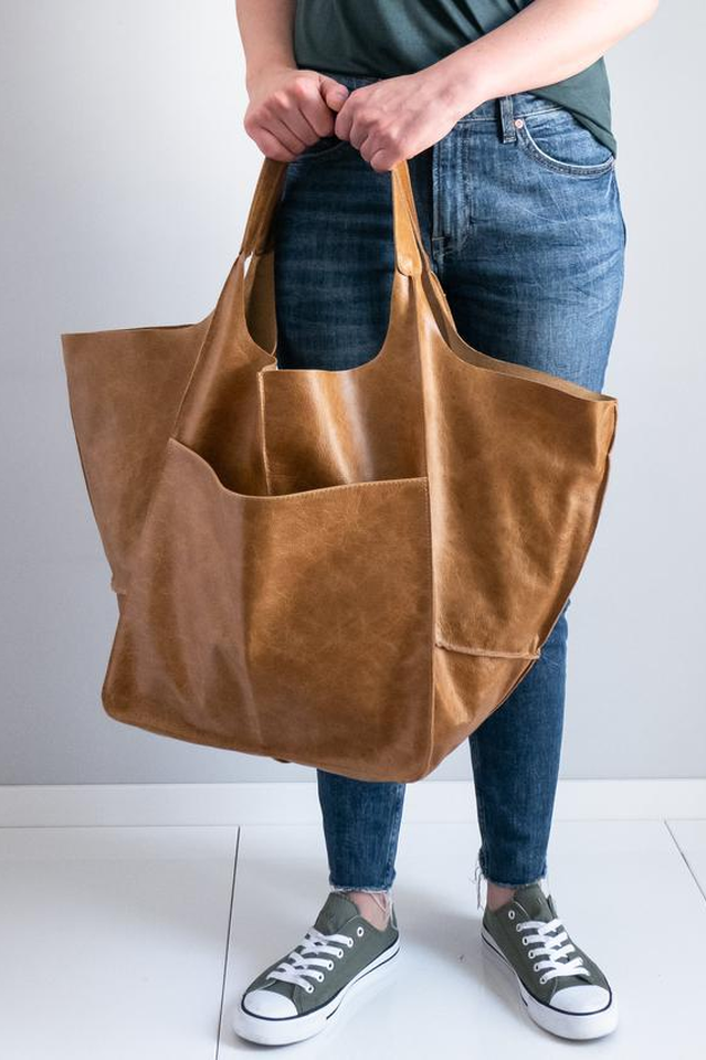 Large Leather Shopping Bag