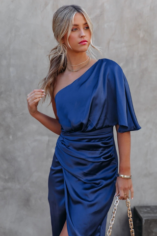 Kelly Satin Irregular Evening Dress