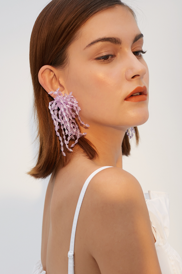 Lavender Diamond Earrings