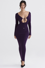 Grape Ribbed Knit Maxi Dress