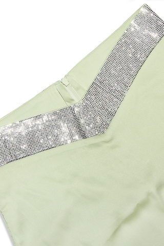 Uriel Mint Crop Top+Uriah Crystal Pencil Skirt