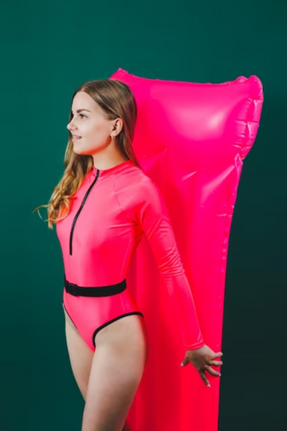 Surf-Up Neon Belted Swimsuit