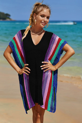 Rainbow Colorblock Crochet Cover Up