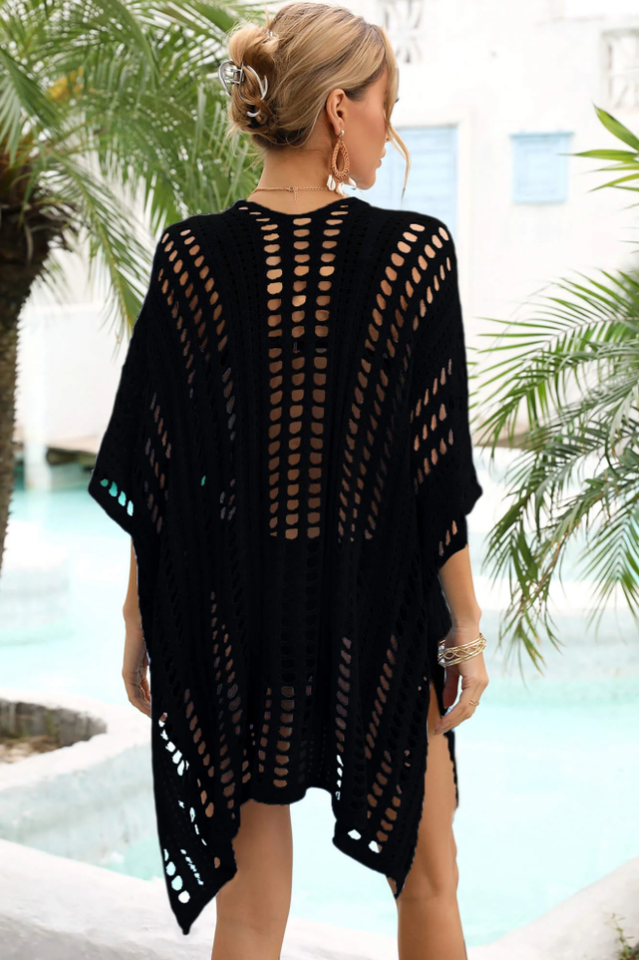 Side Slit Dolman Sleeve Cover-Up