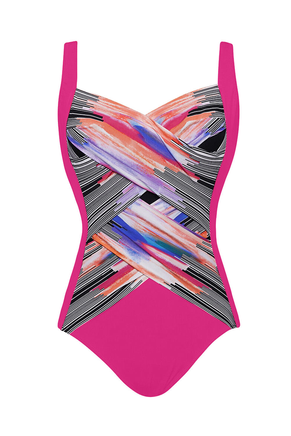 Rose Print Utopia Shaped Square Neck One-piece Swimsuit