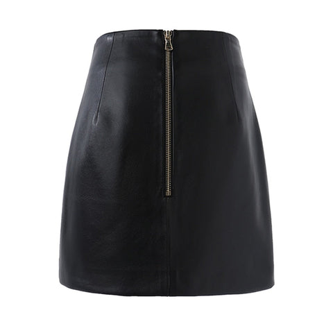 Saanvi Asymmetrical Vegan Leather Skirt