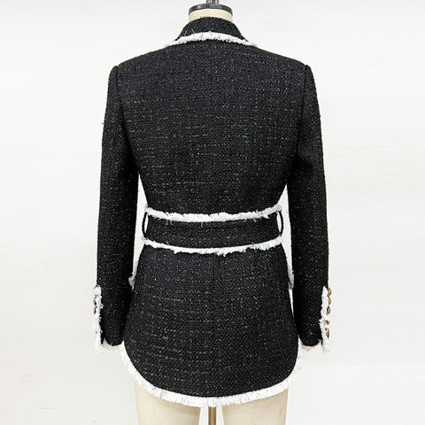 Cristia Tweed Blazer with a Belt