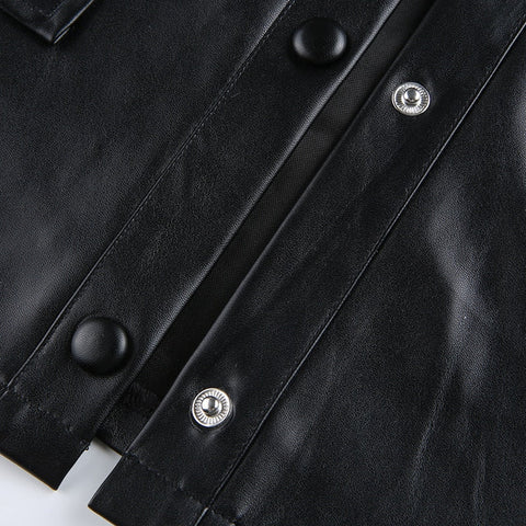 Ash Cropped Vegan Leather Jacket