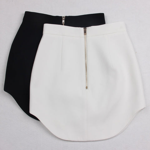 Lesia Mini Skirt with Gold Buttons