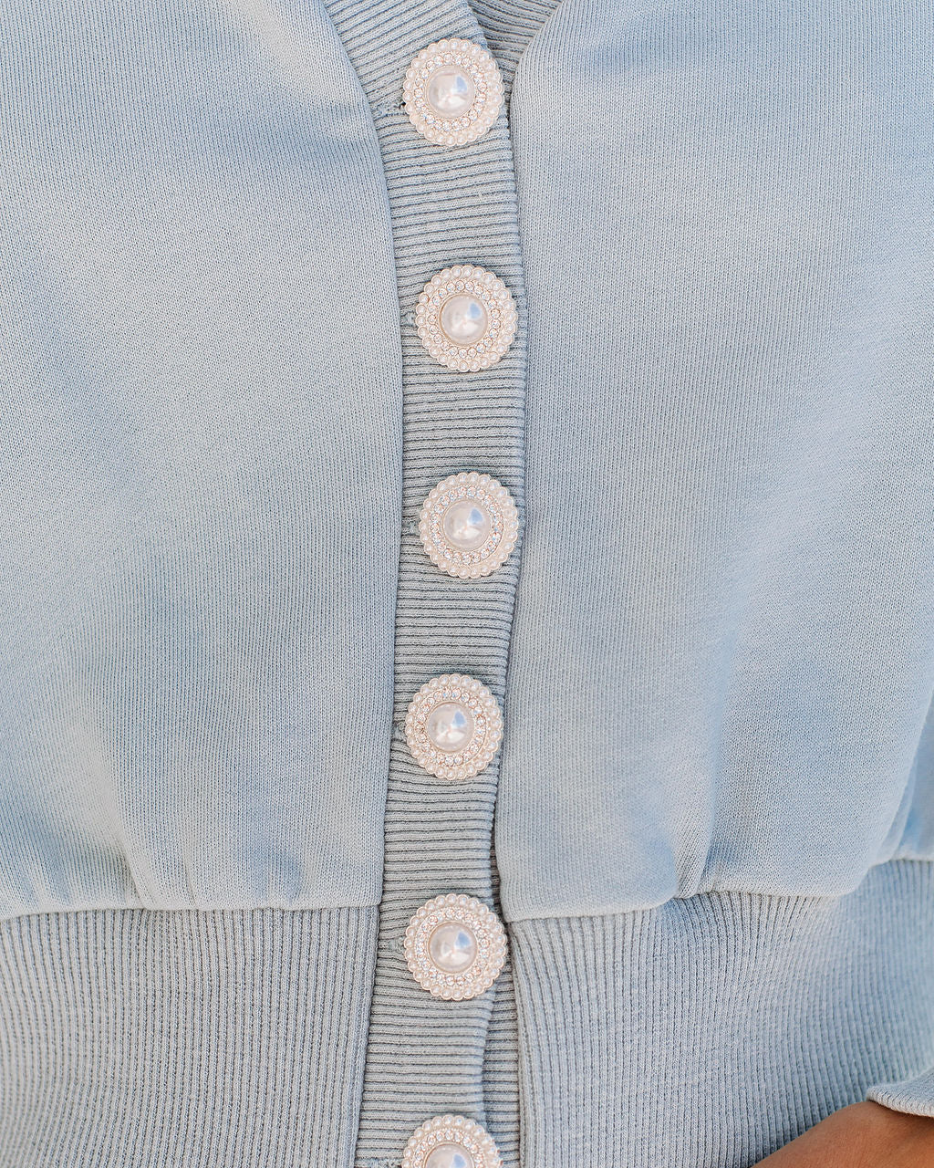 Skylark Cotton Button Front Crop Cardigan