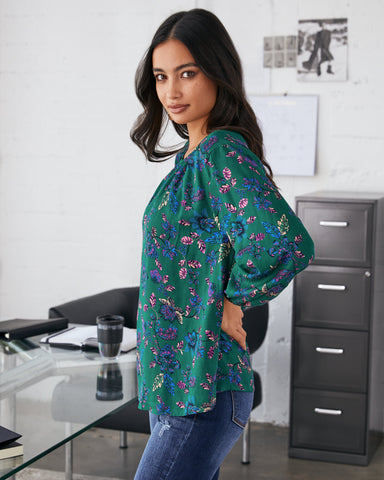 Sundale Floral Split Neck Blouse